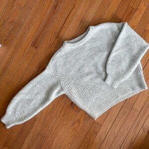 Madewell Heather Gray Knit Crewneck Sweater Size L